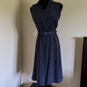 Charter Club navy polka dot dress 2P